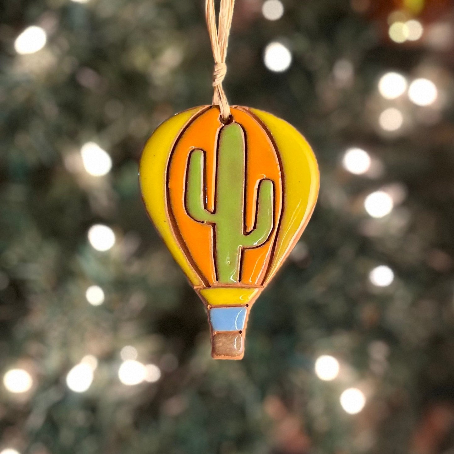 Cactus Hot Air Balloon Ornament (color variations)