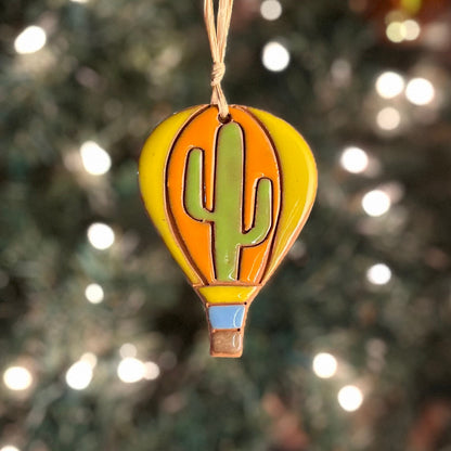 Cactus Hot Air Balloon Ornament (color variations)