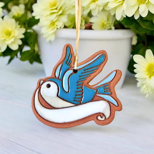 Bluebird Ribbon Note Ornament