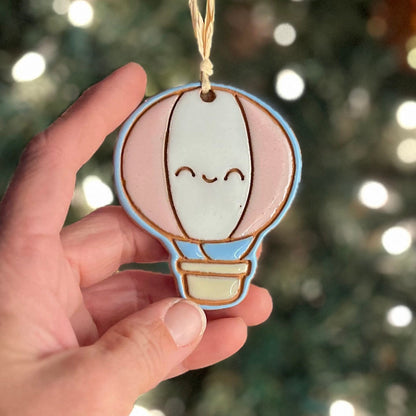 Happy Hot Air Balloon Ornament (color variations)