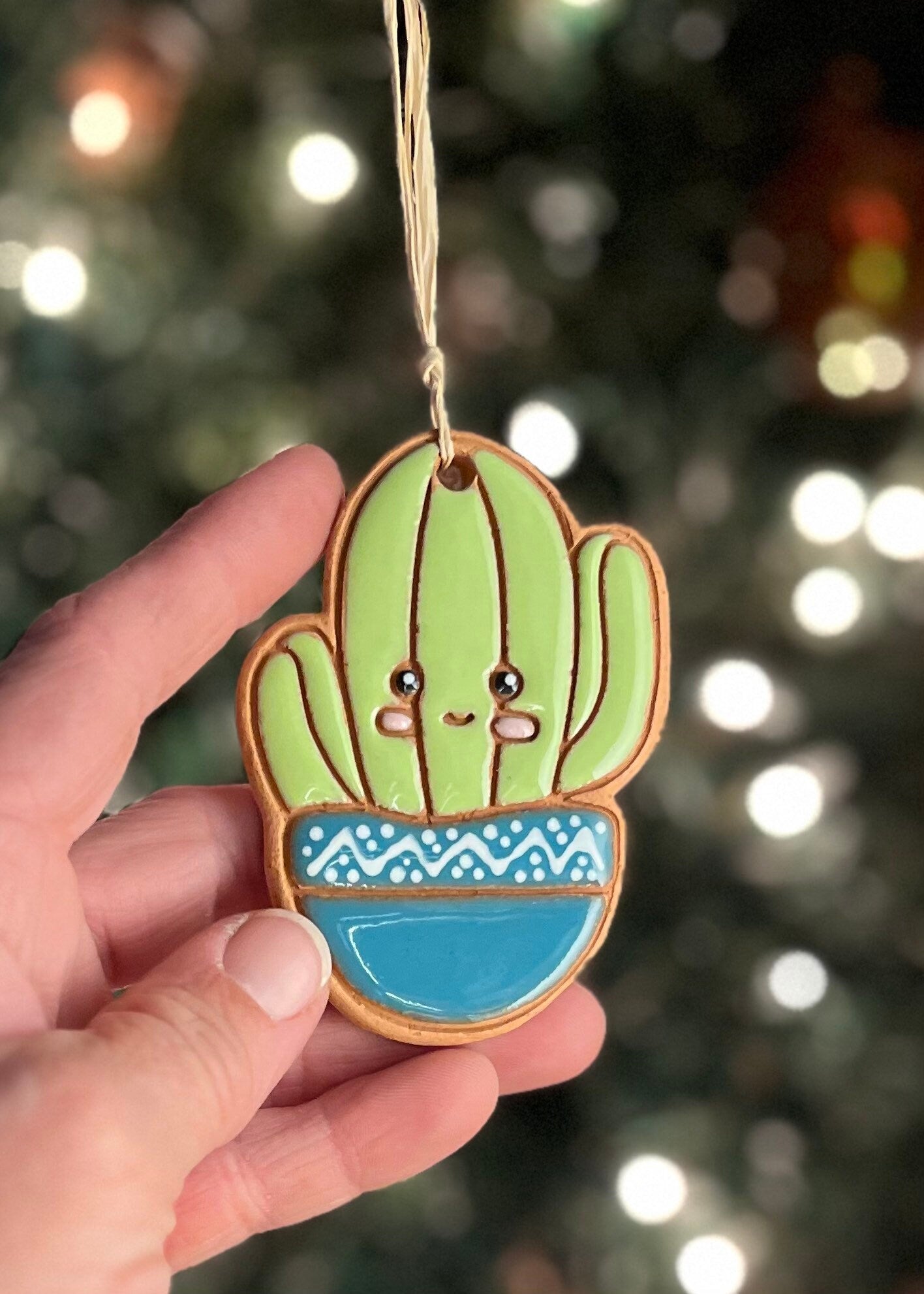 Happy Cactus Ornament