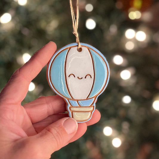 Happy Hot Air Balloon Ornament (color variations)