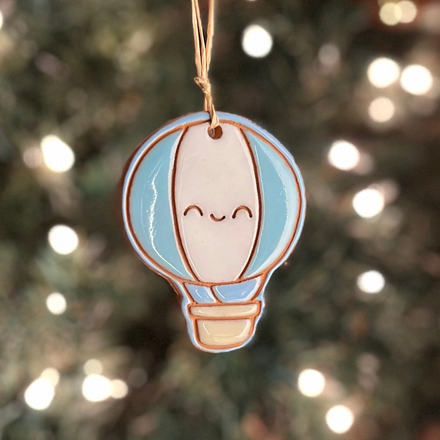 Happy Hot Air Balloon Ornament (color variations)