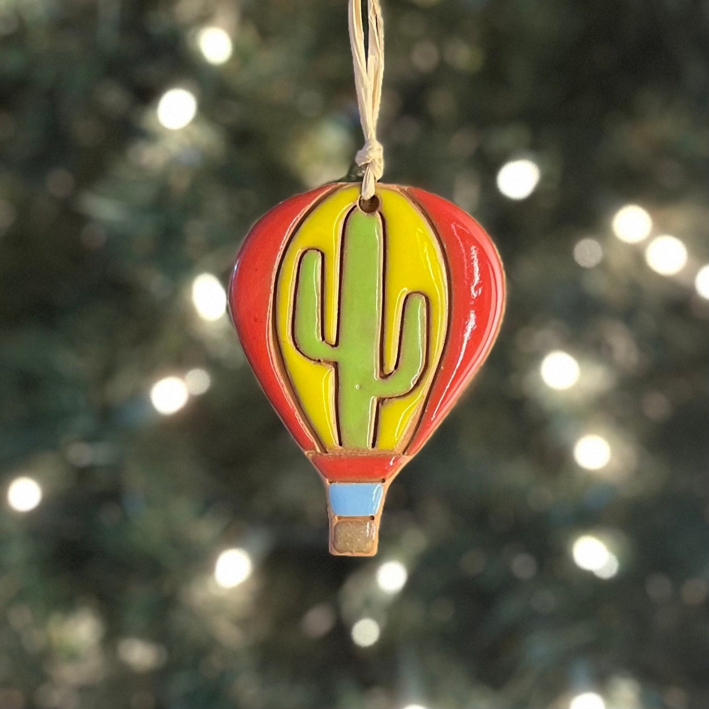 Cactus Hot Air Balloon Ornament (color variations)