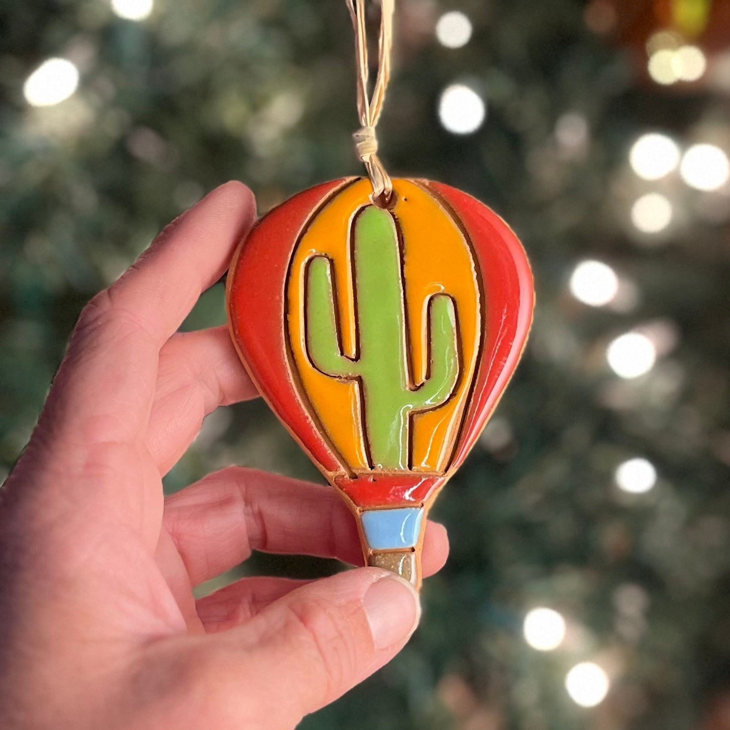 Cactus Hot Air Balloon Ornament (color variations)