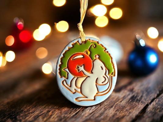 Christmas Mouse Ornament “Mouse Decorating”