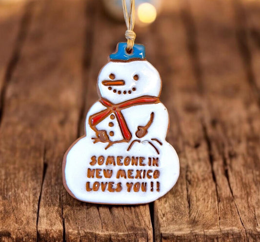 New Mexico Loves You Snowman Ornament