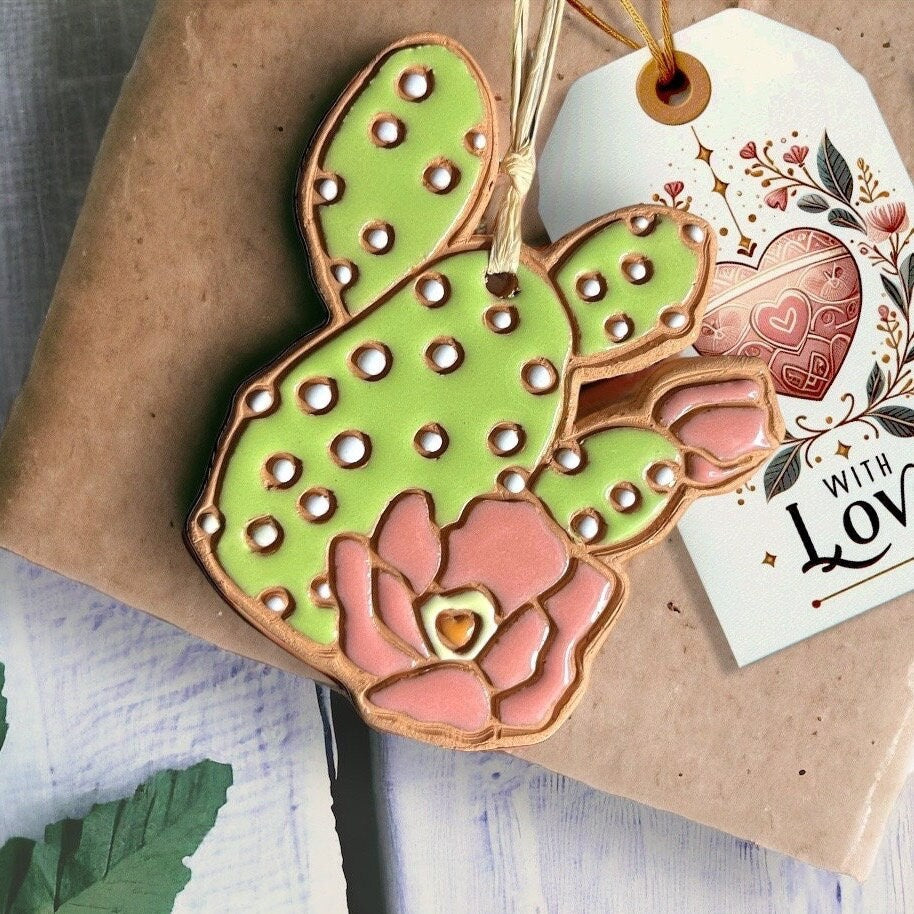 Prickly Pear Cactus Flower Ornament